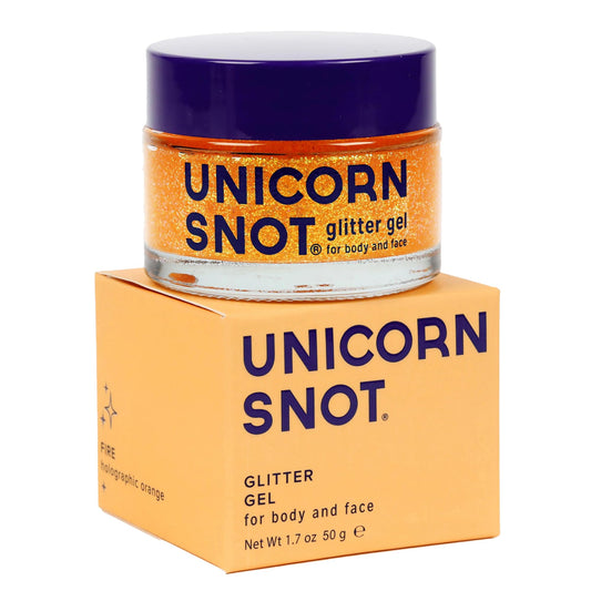 UNICORN SNOT Holographic Face Glitter & Body Glitter Gel | Hair Glitter, Vegan & Cruelty-Free, 1.7 oz Orange Glitter (Fire)