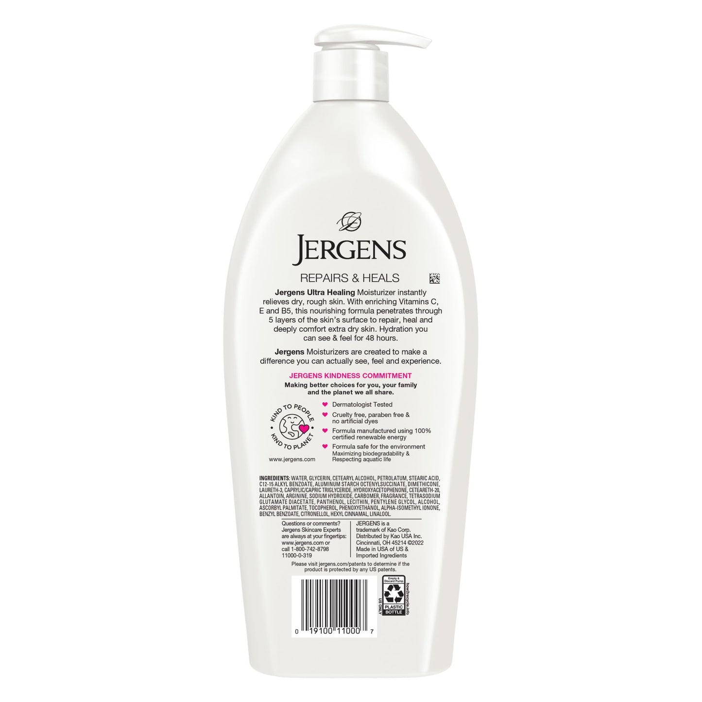 Jergens Ultra Healing Dry Skin Lotion, Hand and Body Moisturizer for Quick Absorption into Extra Dry Skin with Hydralucence Blend