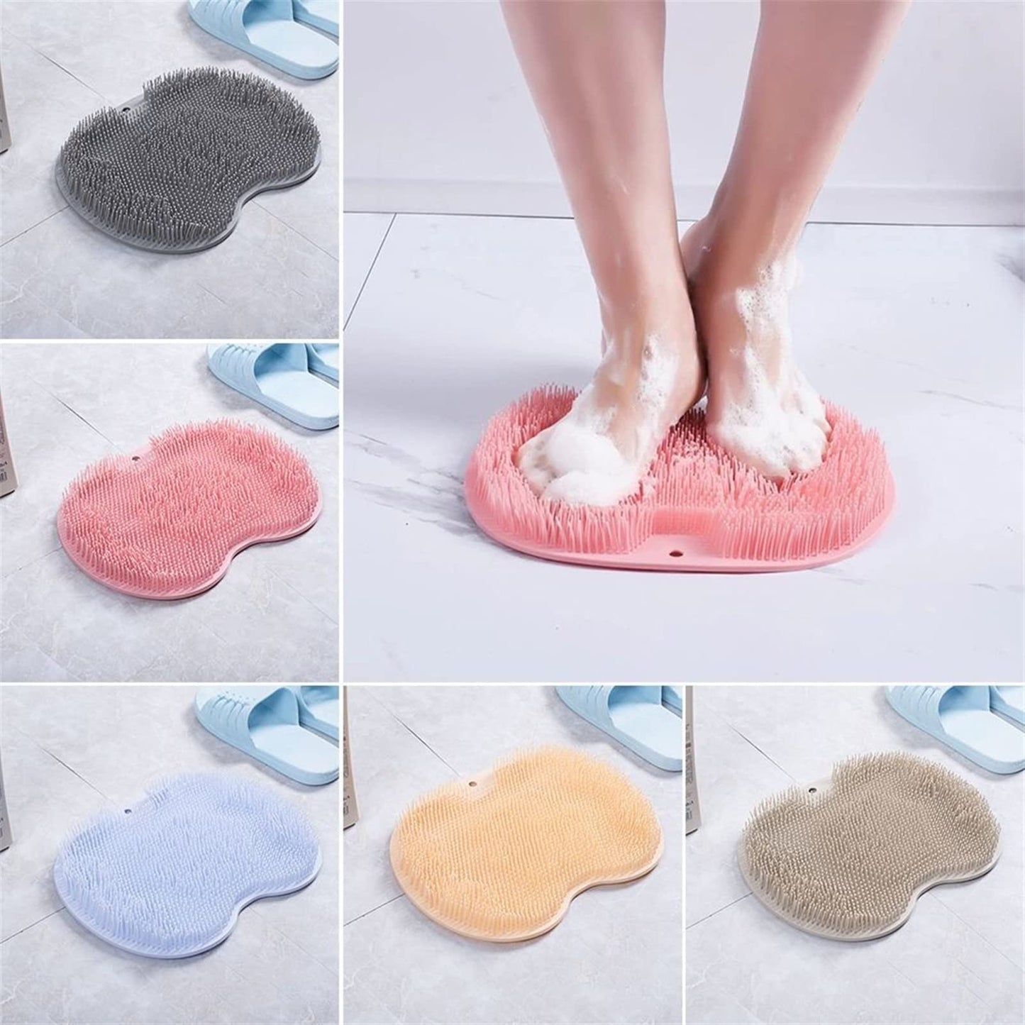 MENGKK Bath Loofahs Foot Scrubber Wash Brush Bath Pad Rub Back Sucker Bathroom Non-Slip Massage Shower Cleaning Tool(Orange) Beauty and Personal Care MENGKK
