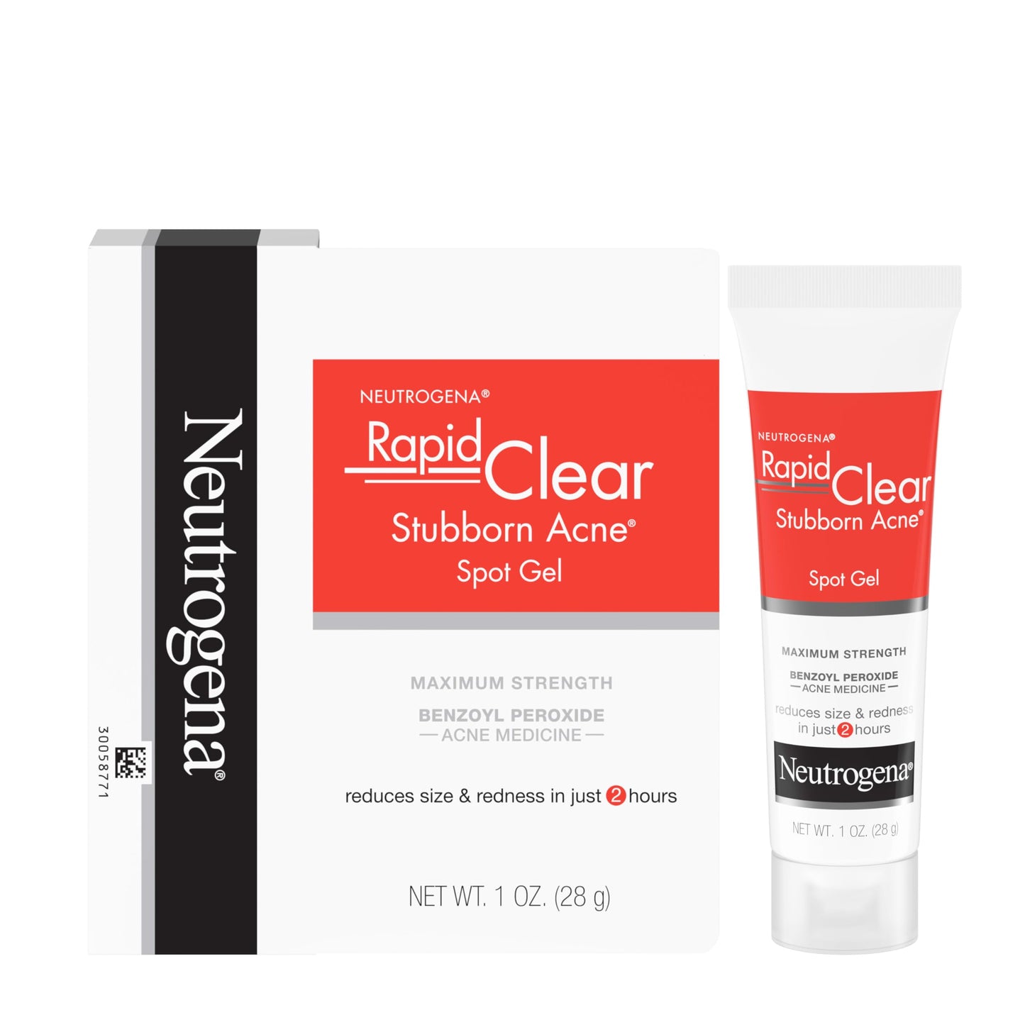 Neutrogena Rapid Clear Stubborn Acne Spot Treatment Gel, Maximum Strength 10% Benzoyl Per-oxide Treatment Medication for Acne Prone Skin, Pimple Cream