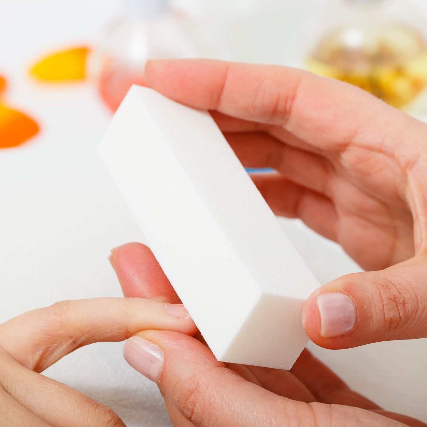 Morary 12-Pack, Nail Buffer Blocks for Natural and Acrylic Nails, 4 Sided, Medium Grit (White)