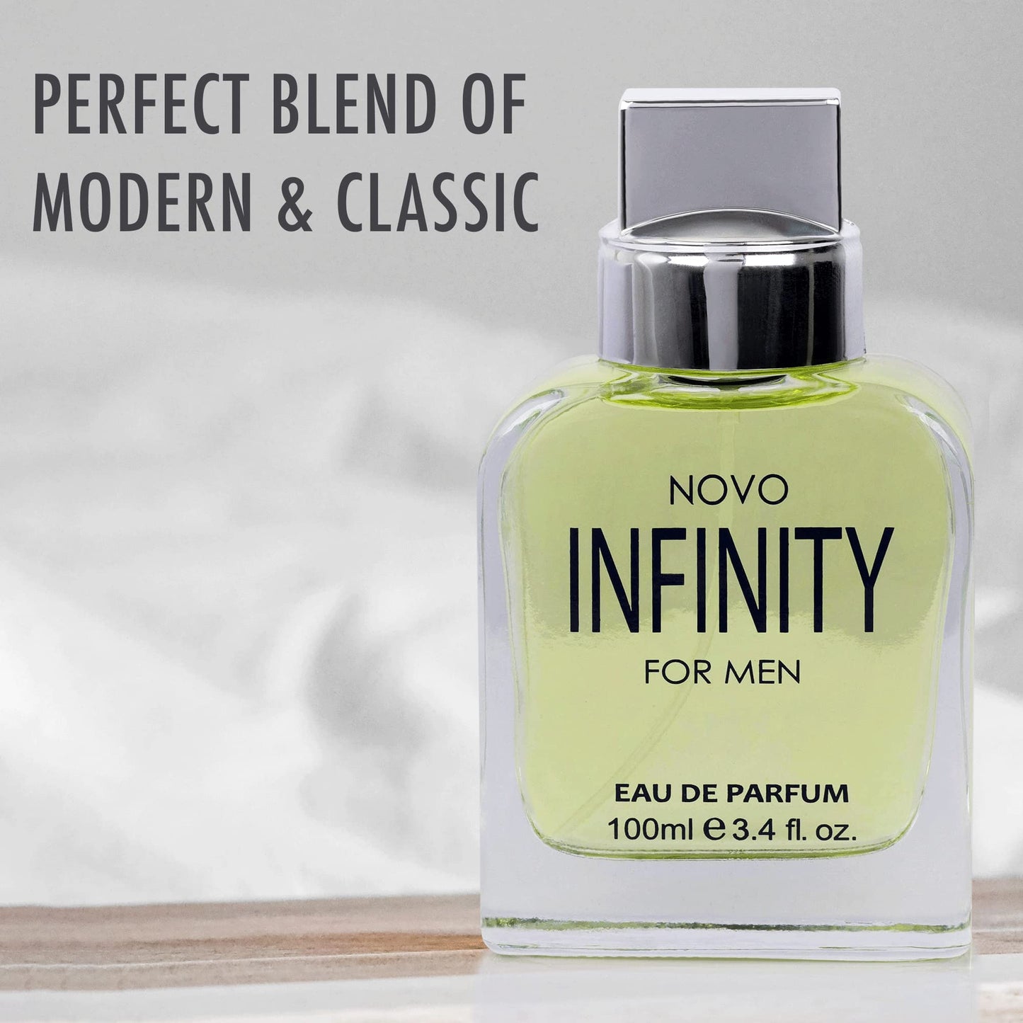 NovoGlow Novo Infinity for Men- 3.4 Fluid Ounce Eau De Parfum Spray for Men - Refreshing Citrusy & Floral Top Notes Smell Fresh All Day Long Lovely