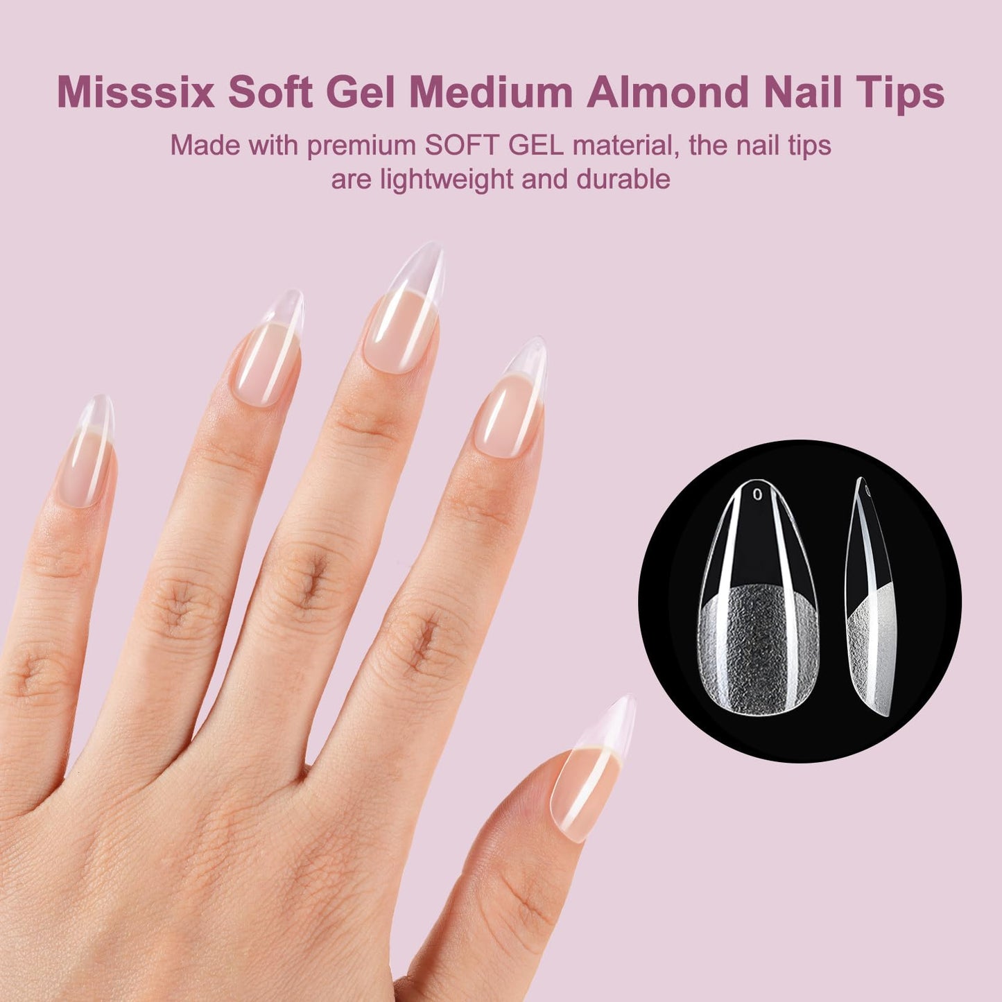 Misssix Short Coffin Gel Nail Tips 360pcs 15 Sizes Clear Soft Gel Press on Nails Full Cover False Fake Tips Acrylic Nails For Nail Extension DIY Salon Beauty and Personal Care Misssix