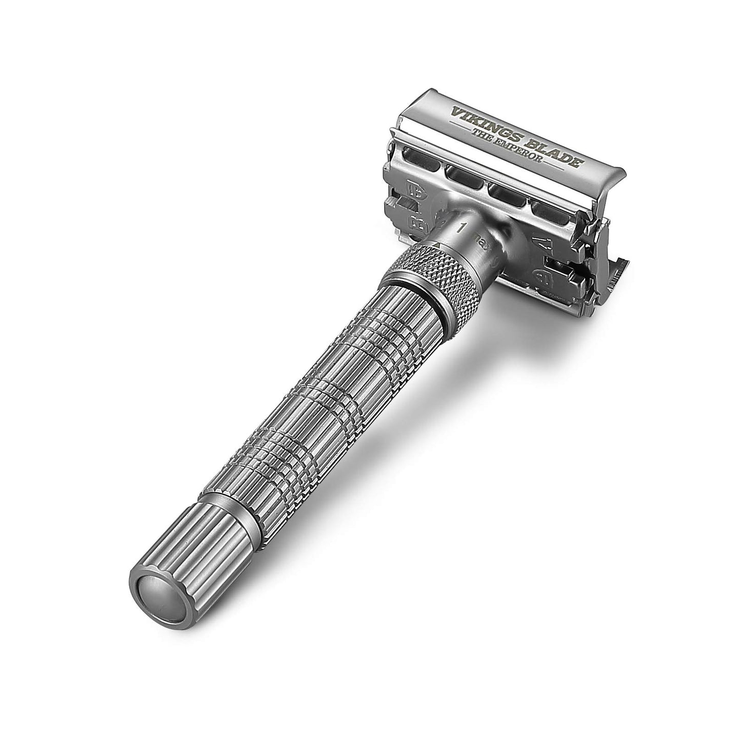 VIKINGS BLADE Adjustable Double Edge Safety Razor + Luxury Case. Smooth, Reusable, Eco-Friendly (The Emperor “Frosted Chrome”) Beauty and Personal Care Vikings Blade
