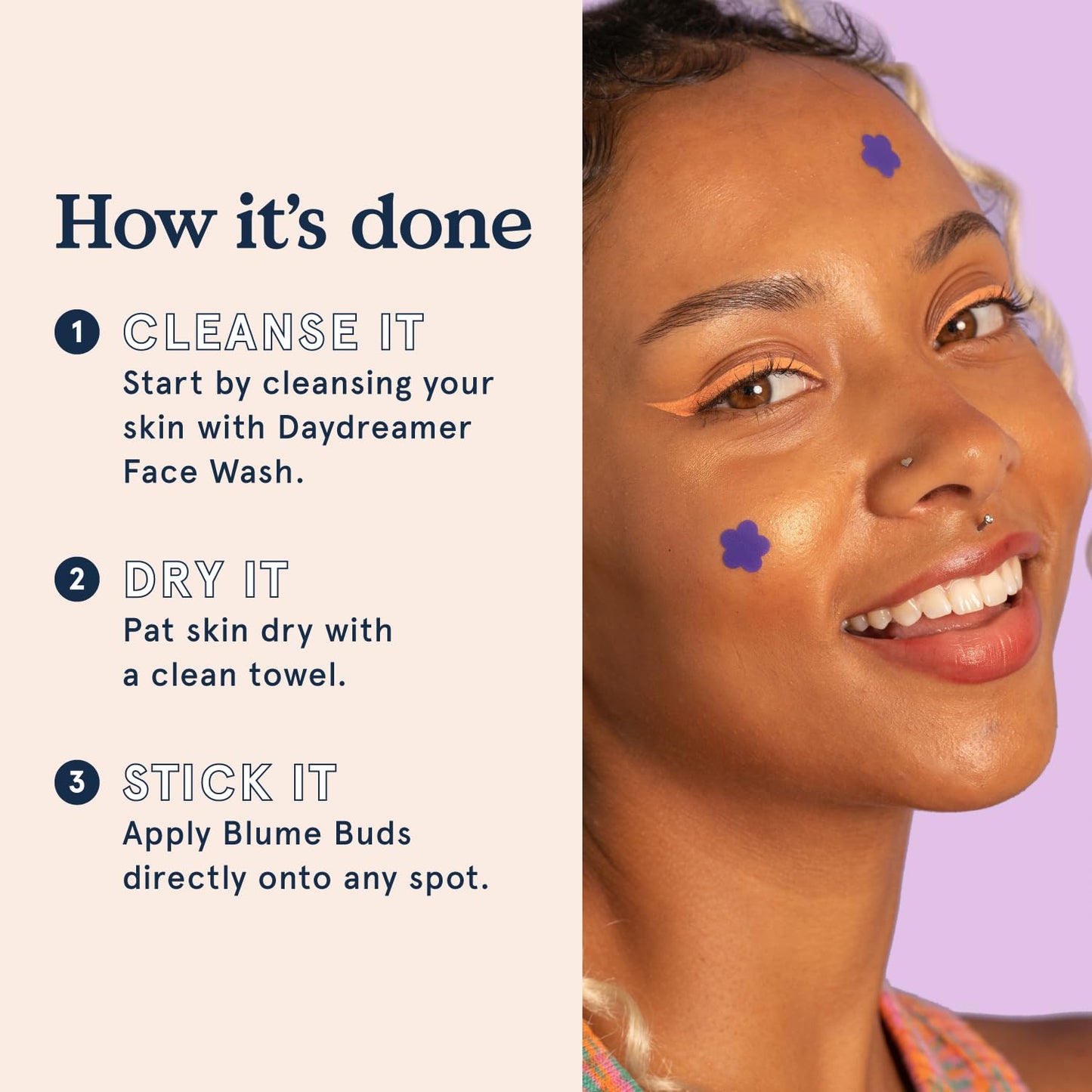 Blume Buds Salicylic Acid Pimple Patches for Face - Hydrocolloid Bandages to Help Absorb Oil & Speed Up Healing - Vegan & Biodegradable Acne Patches