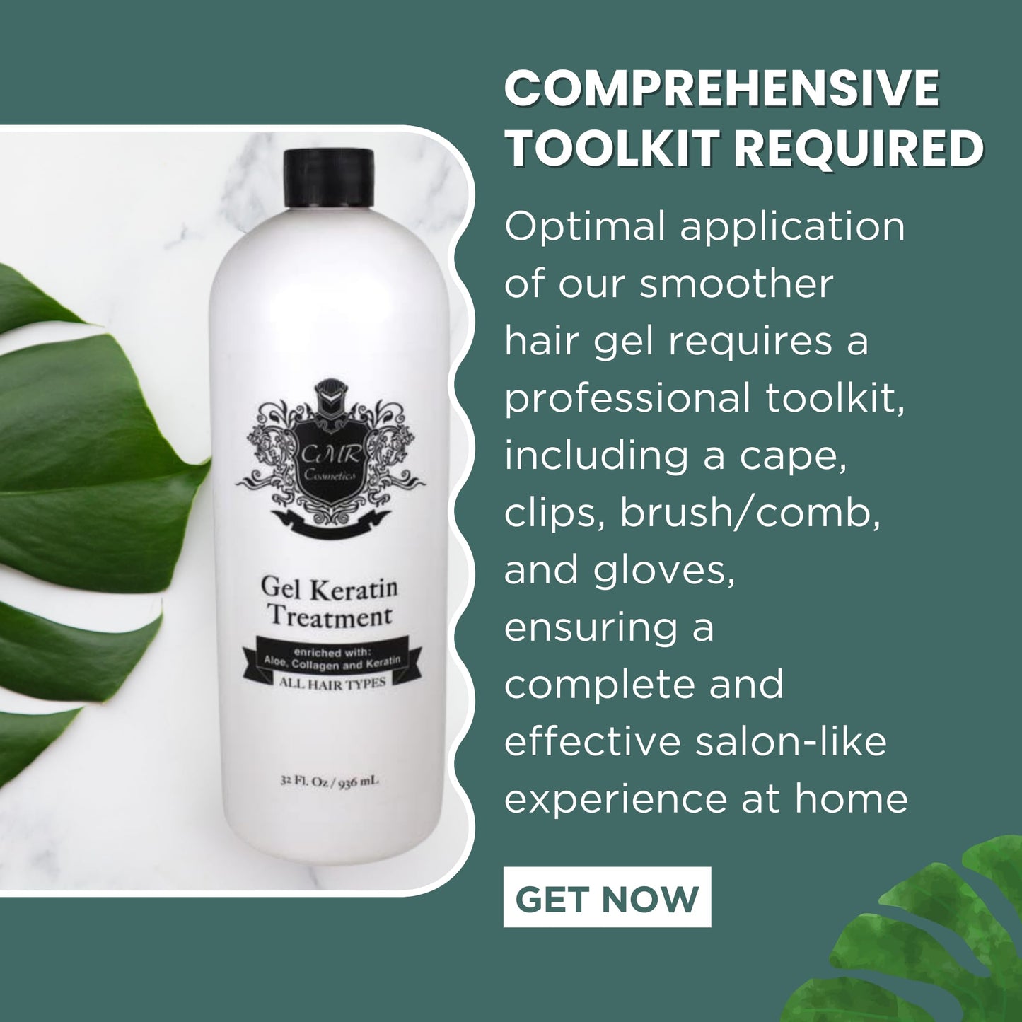 CMR Cosmetics Brazilian Keratin Hair Treatment Gel - Straightening, Smoothing & Repairing Formula, Adds Volume & Gloss, Reduces Frizz, Preserves