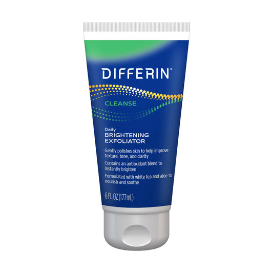 Differin Face Scrub Daily Brightening Exfoliator, Improves Tone and Texture for Acne Prone Skin, Green, 6 Fl Oz (Packaging May Vary) Beauty & Personal Care Differin