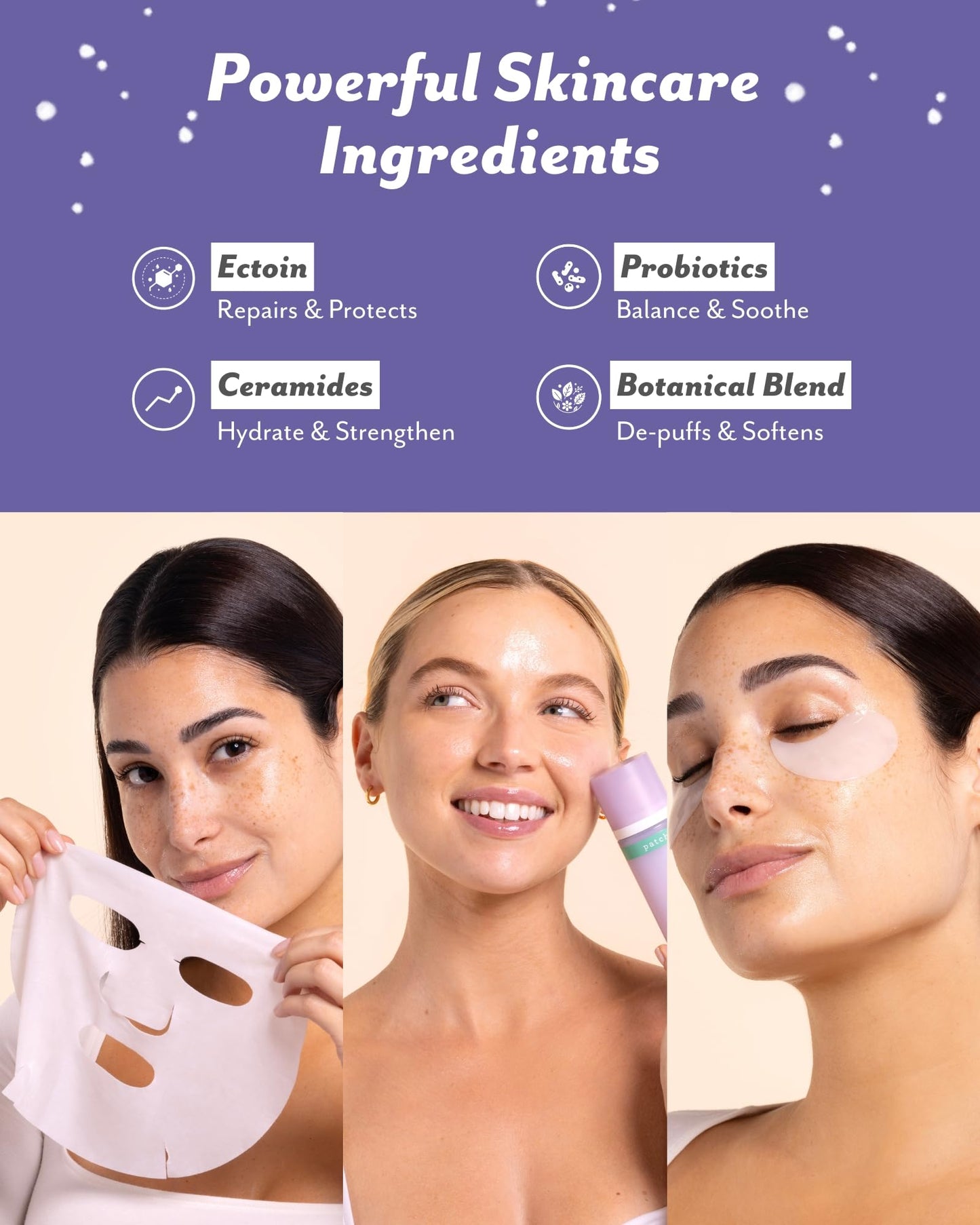 Patchology Cozy Comforts Holiday Skincare Gift Set - Soothing Under Eye Patches, Barrier-Boosting Hydrating Sheet Masks & Calming Mist - Limited Beauty & Personal Care Patchology