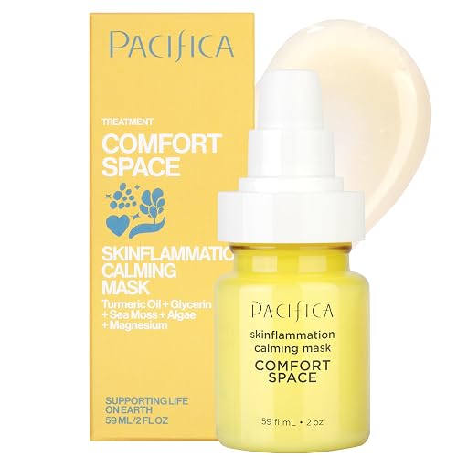 Pacifica Comfort Space Calming Face Mask for Sensitive Skin, Redness Relief Hydrating Facial Mask with Azelaic Acid & Turmeric, Soothes Irritation