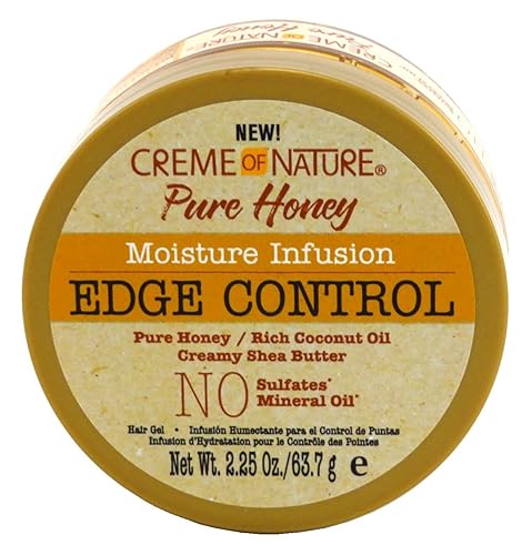 Creme Of Nature Pure Honey Edge Control Gel 2.25 Ounce Jar (66ml) (6 Pack)
