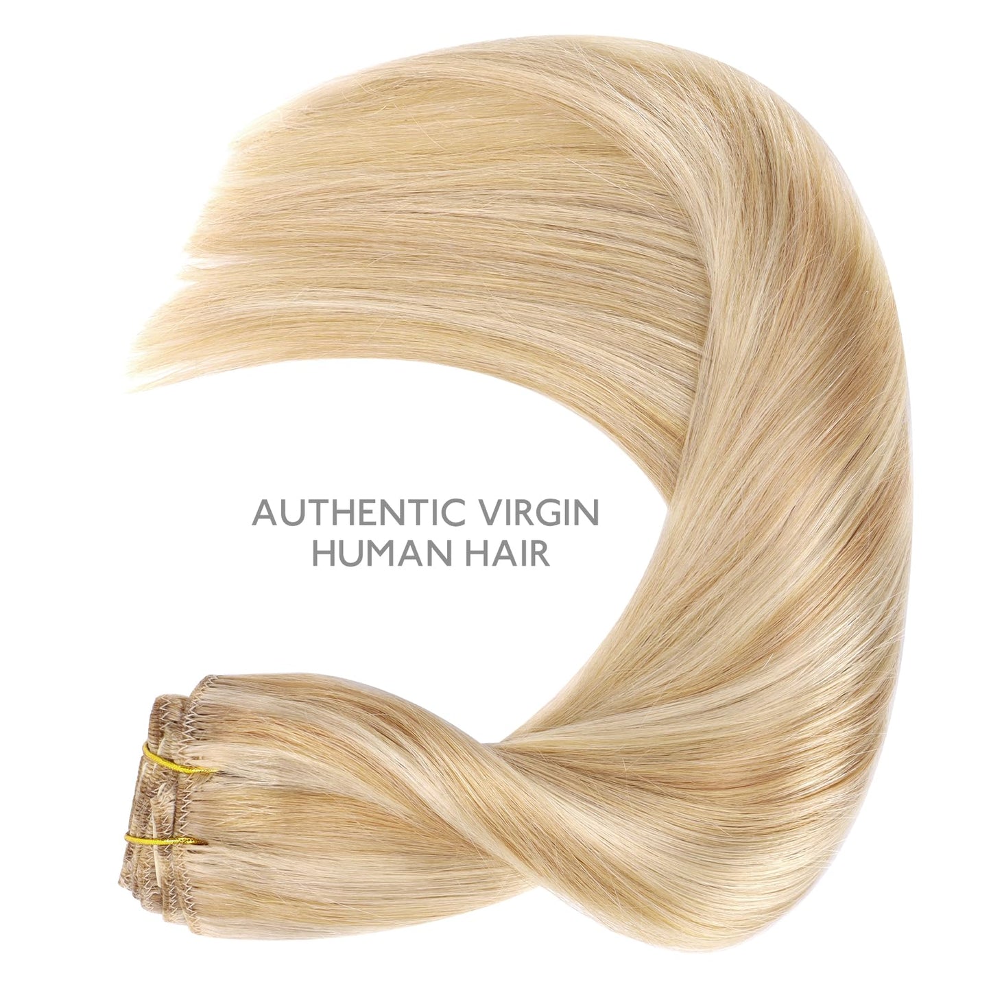 WENNALIFE Hair Extensions Clip In, 9pcs 24inch 150g Dirty Blonde Highlighted Bleach Blonde Thicker Clip In Hair Extensions Real Human Hair Remy hair Beauty and Personal Care Wennalife