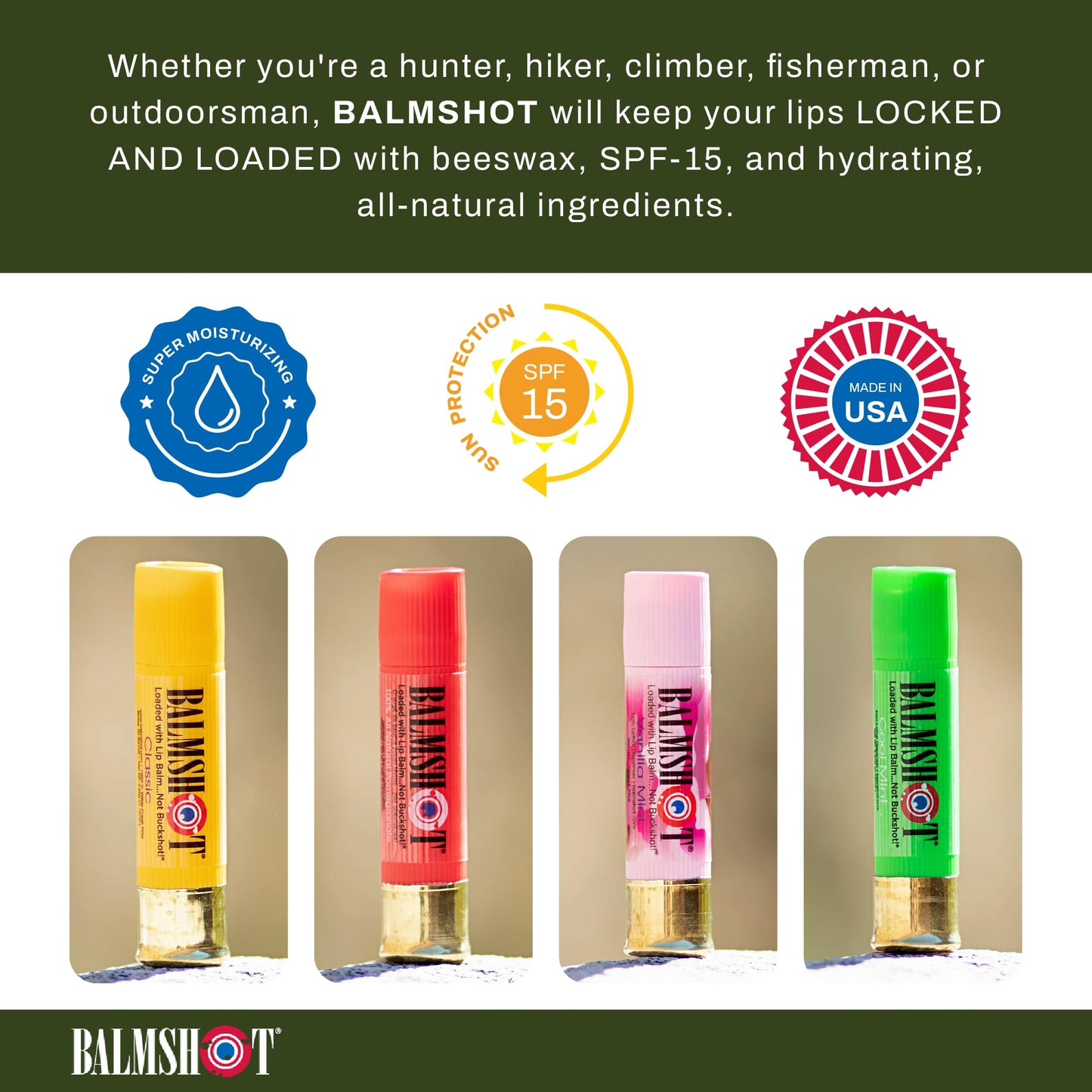 BALMSHOT Lip Balm 4 Pack
