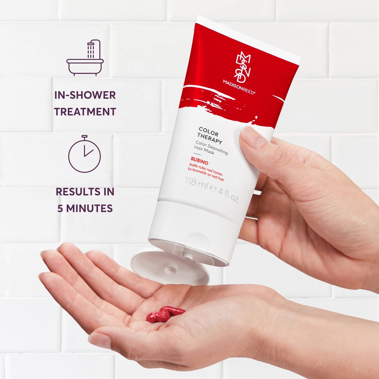 Madison Reed Color Therapy, Rubino, Color Depositing Hair Mask & Deep Conditioning Treatment, Intensely Hydrating, Refreshes Color & Tone, Keratin