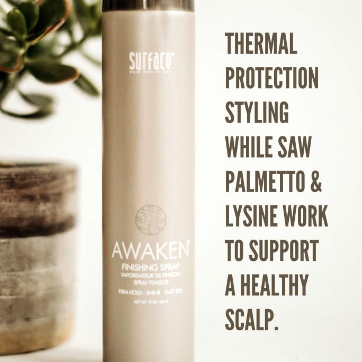 SURFACE Hair Awaken Finishing Spray, Thicken, Rejuvenate And Revitalize With A Firm Hold, Vegan And Paraben Free, 10 Fl. Oz.