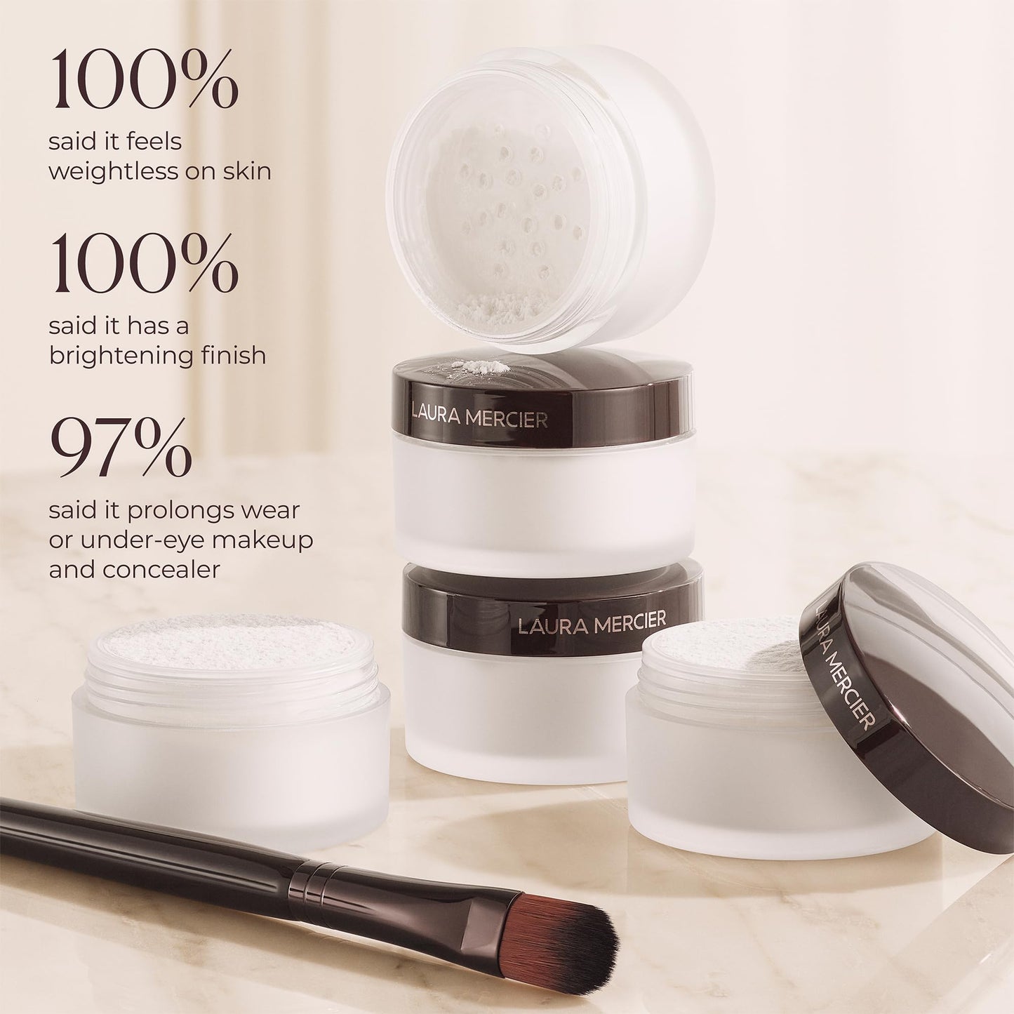 Laura Mercier Secret Brightening Powder For Under Eyes, Weightless Setting Powder for Under-Eye Concealer, Instantly Brightens, Sets & Prolongs