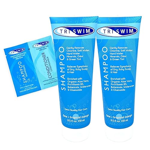 TRISWIM Chlorine Removal Shampoo 8.5 Fl Oz | Gently Removes Chlorine, Salt Water, and Hard Water Buildup | Relieves Dry and Itchy Scalp | Enriched