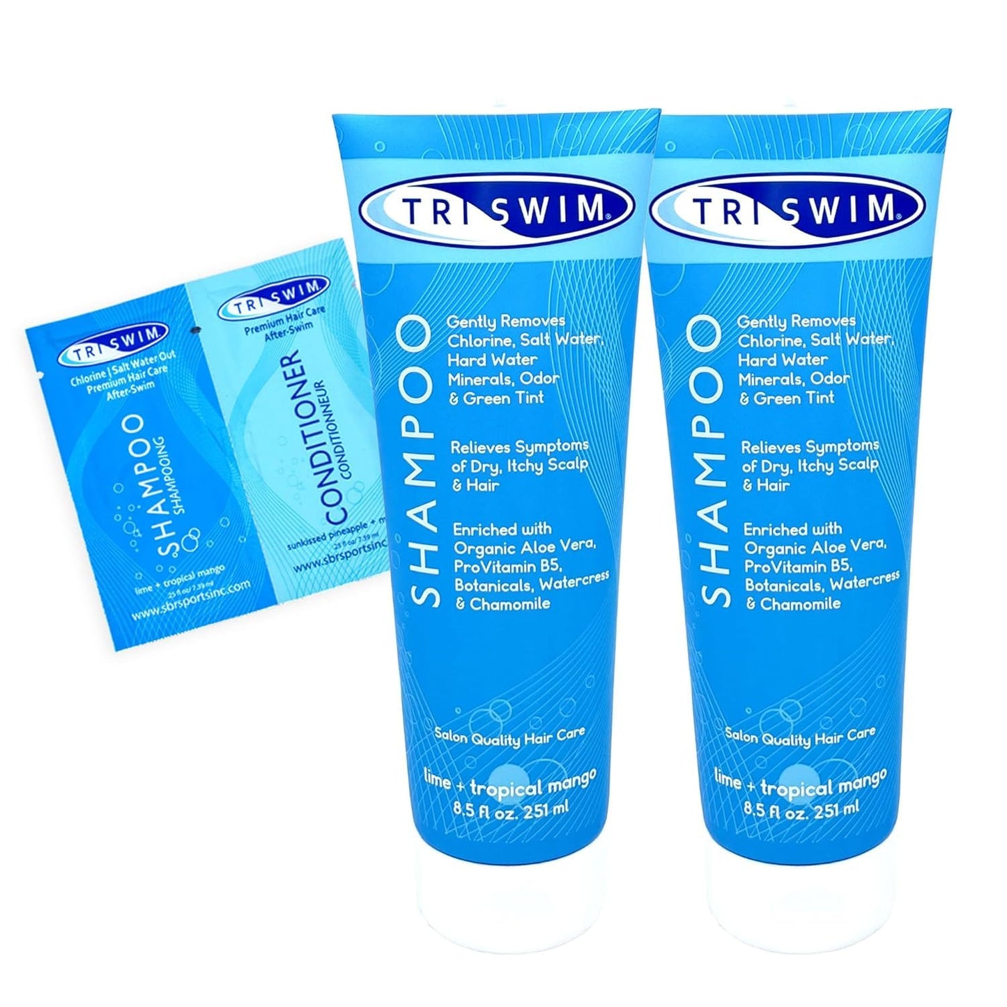 TRISWIM Chlorine Removal Shampoo 8.5 Fl Oz | Gently Removes Chlorine, Salt Water, and Hard Water Buildup | Relieves Dry and Itchy Scalp | Enriched