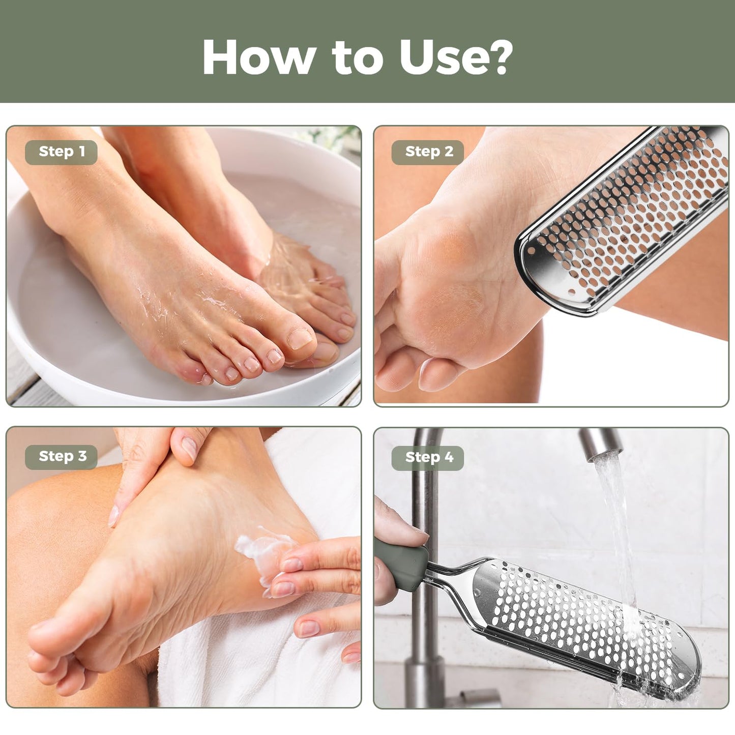 Foot File Foot Scrubber Pedicure - Callus Remover for Feet Easkep Professional Grater Rasp Foot Scraper Corns Callous Removers Cracked Dead Skin