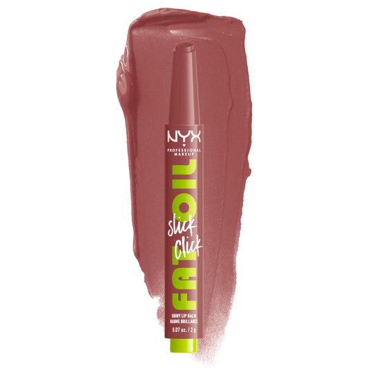 NYX PROFESSIONAL MAKEUP Fat Oil Slick Click, Lightweight, Buildable Pigmented Vegan Lip Balm - Profile Pic (Pink) Beauty and Personal Care NYX PROFESSIONAL MAKEUP