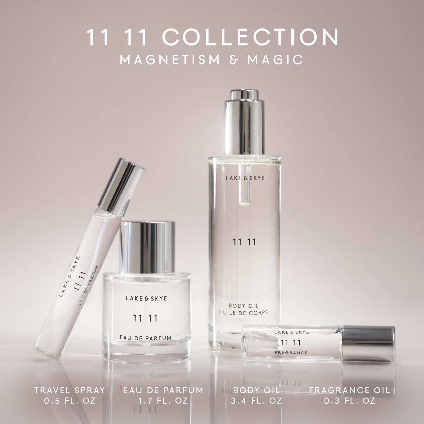 Lake & Skye 11 11 Body Oil - Hydrating Body Oil with Vitamin E & Almond Oil - Clean Skin Musk, Sheer & Uplifting Scent - 3.4 fl oz (100 ml)