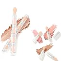 Calyuna Dual-Ended Cream Eyeshadow Stick with Blending Sponge, Matte & Shimmer, Waterproof, Long Lasting, 5 Sections, 2 Pack