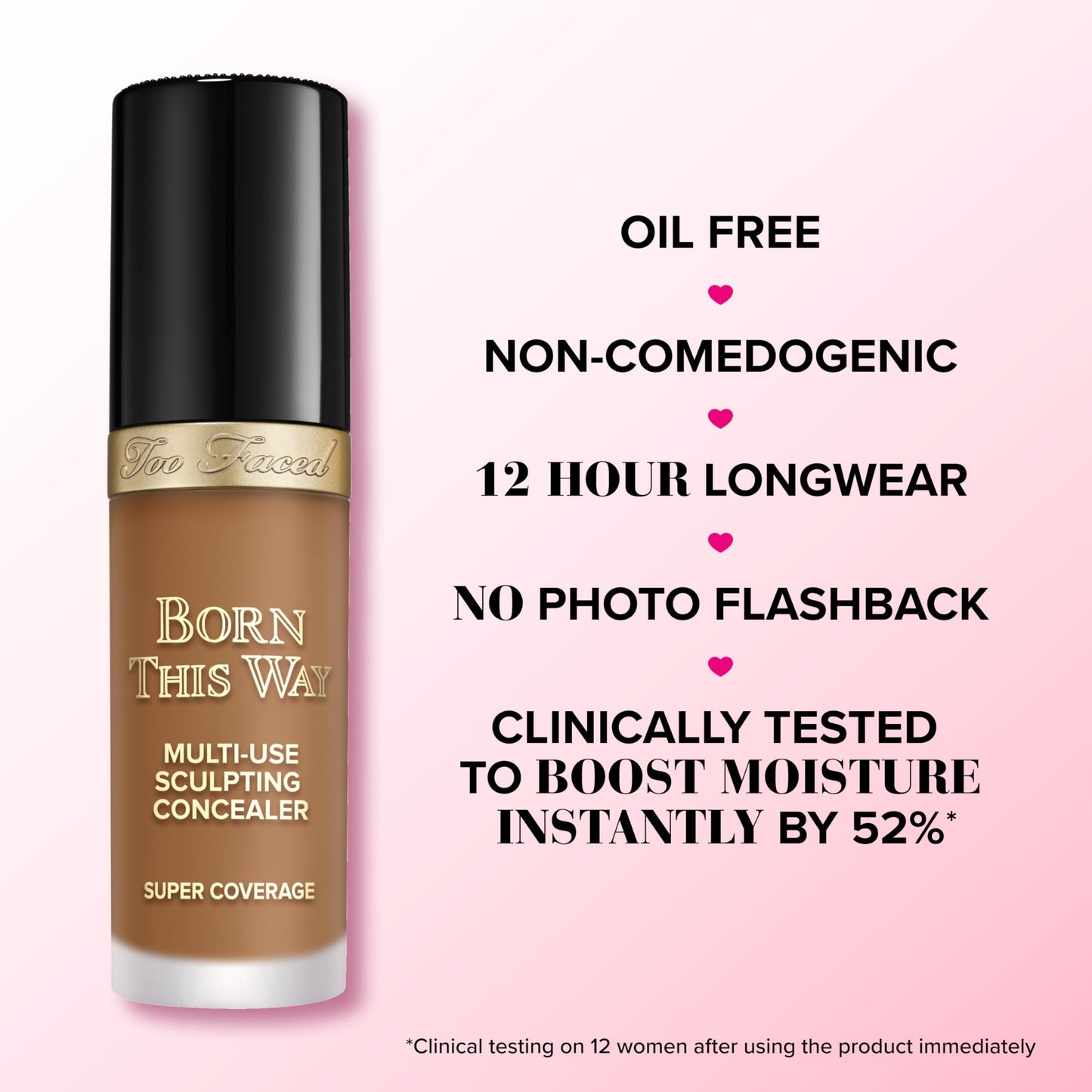 Too Faced Born This Way Super Coverage Multi-Use Concealer | Full Coverage, Non-Comedogenic, Oil Free + Long Lasting Concealer | Hyaluronic Acid