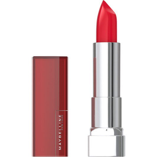 Maybelline Color Sensational Lipstick, Lip Makeup, Cream Finish, Hydrating Lipstick, Nude, Pink, Red, Plum Lip Color, Red Revolution, 0.15 oz; Beauty & Personal Care MAYBELLINE