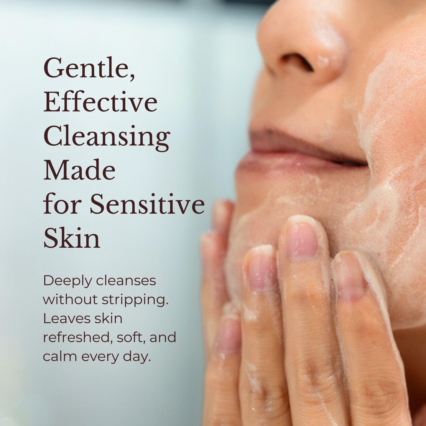 JUARA Sensica Gentle Gel Cleanser - Sulfate Free Face Wash for Sensitive Skin with Plant Extracts & MultiEx BSASM - Natural Daily Facial Cleanser, 3.3