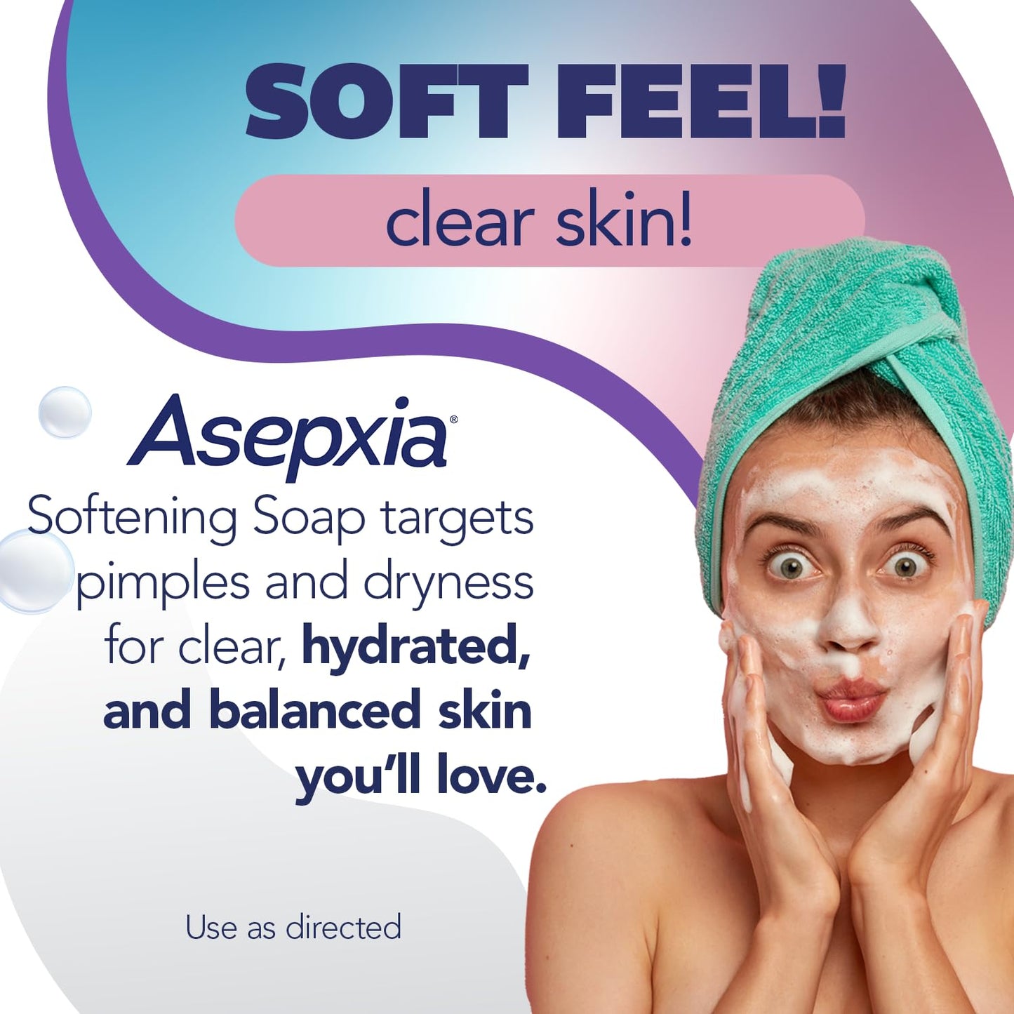 Asepxia Acne Treatment Softening Bar Soap | 2% Salicylic Acid Cleanser, Wash away Oil & Impurities, Soothes with Cucumber Extract, Daily Use