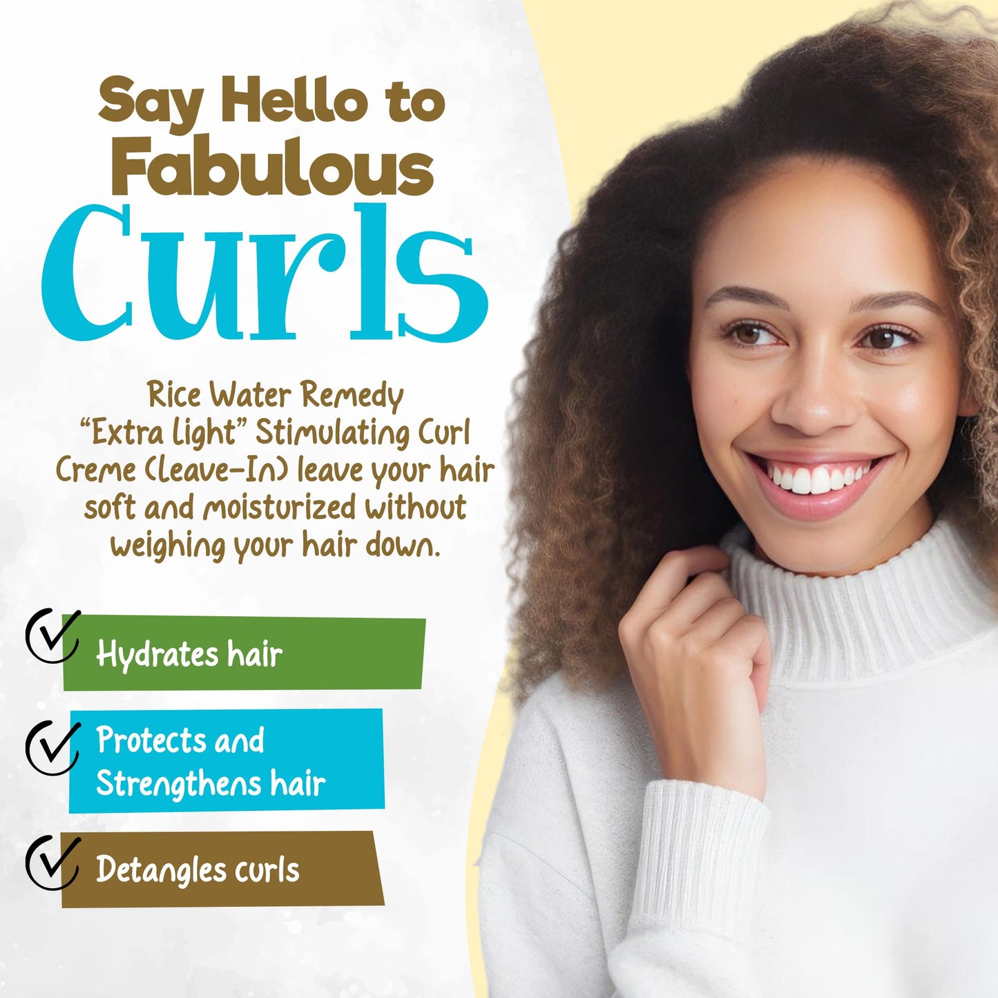 Curly Chic Rice Water Remedy Stimulating Condish - Ayurvedic Herbs, Fermented Rice Water, Lightweight Leave-In Conditioner for Healthy Hair Growth
