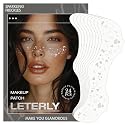 Leterly 24 Pcs Glitter Freckles Face Tattoo,Silver Face Glitter Makeup Patches Cute Sparkle Freckles Patches Waterproof Makeup Speckles for Face