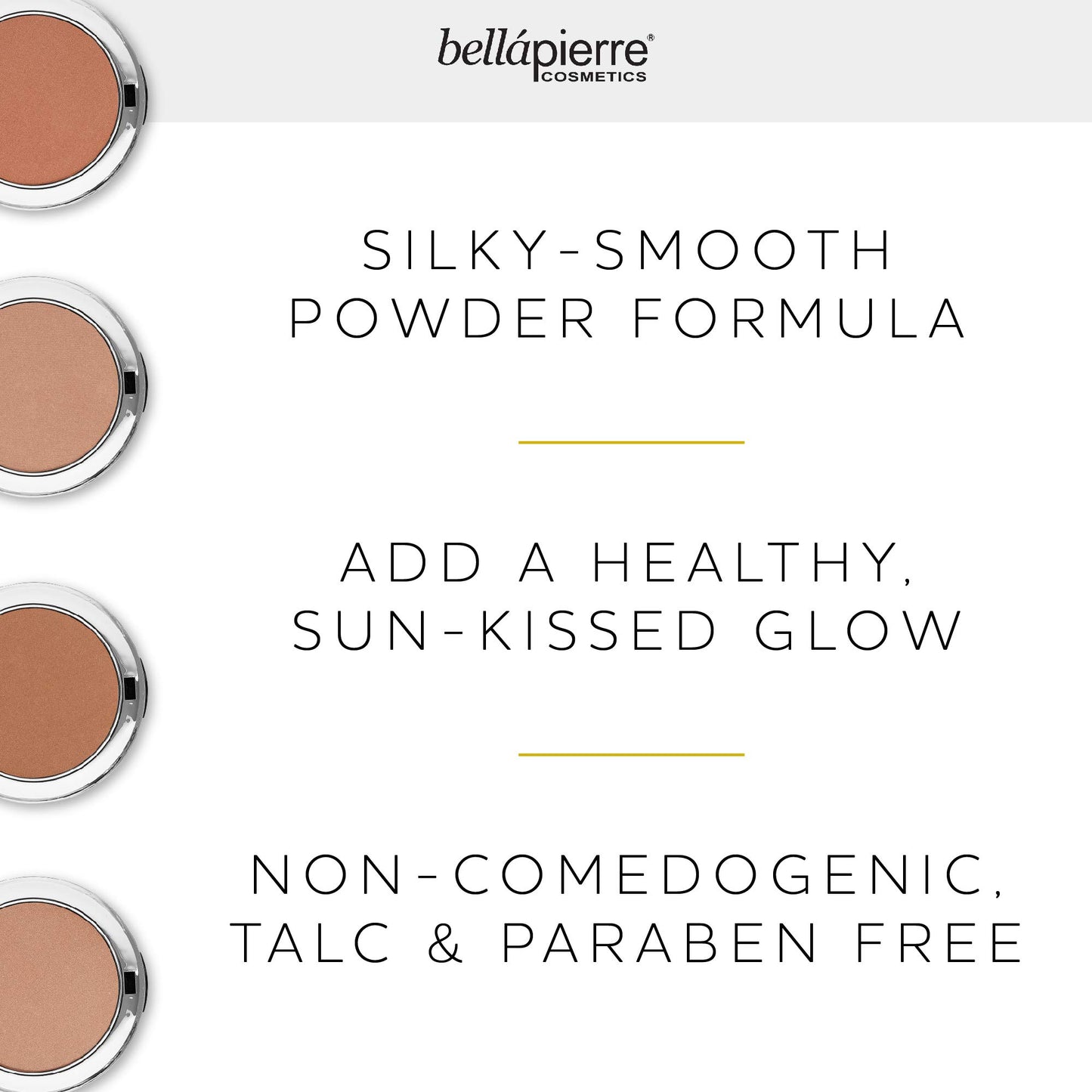 bellapierre Compact Mineral Bronzer | Beautifully Warms for a Sun Kissed Glow | Infused with Nourishing Jojoba | Non-Toxic & Paraben Free Formula