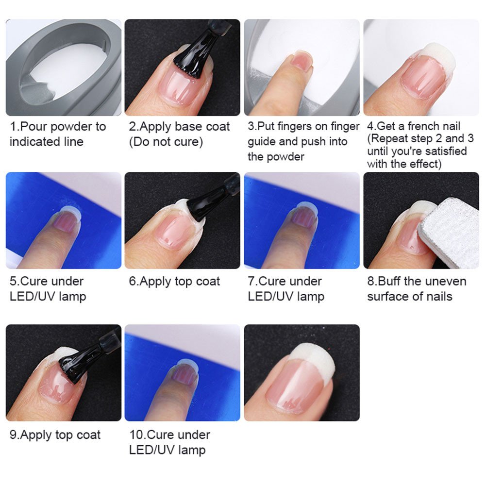 2 Colors French Dip Nail Container Smile Line Maker French Nail Art Manicure Tools(Gray) Beauty & Personal Care Brrnoo