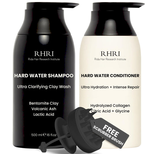 Hard Water Shampoo & Conditioner Set | Metal Detox Shampoo with Collagen | Hydrating Hair Treatment for Shine & Manageability | Clarifying Wash Beauty & Personal Care Rida Hair Research Institute