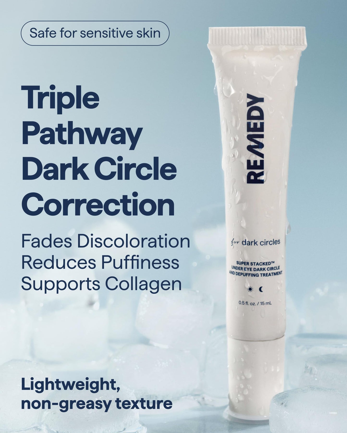 Remedy Dark Circles Reducing Advanced Eye Cream | Undereye Discoloration Treatment | Caffeine, Kojic Acid, Niacinamide, Marine Algae Complex | By Beauty and Personal Care Remedy Science