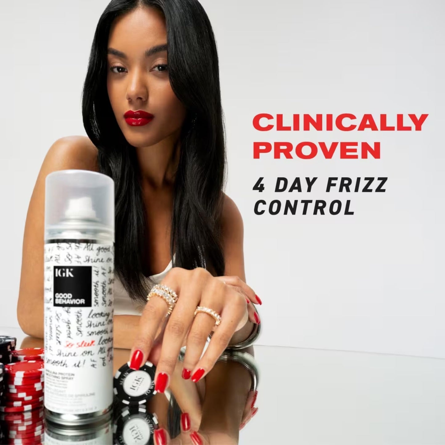 IGK GOOD BEHAVIOR Spirulina Protein Smoothing Spray | Keratin Like Treatment + Frizz Control + Heat Protectant | Vegan + Cruelty Free | 5.6 Oz (Pack