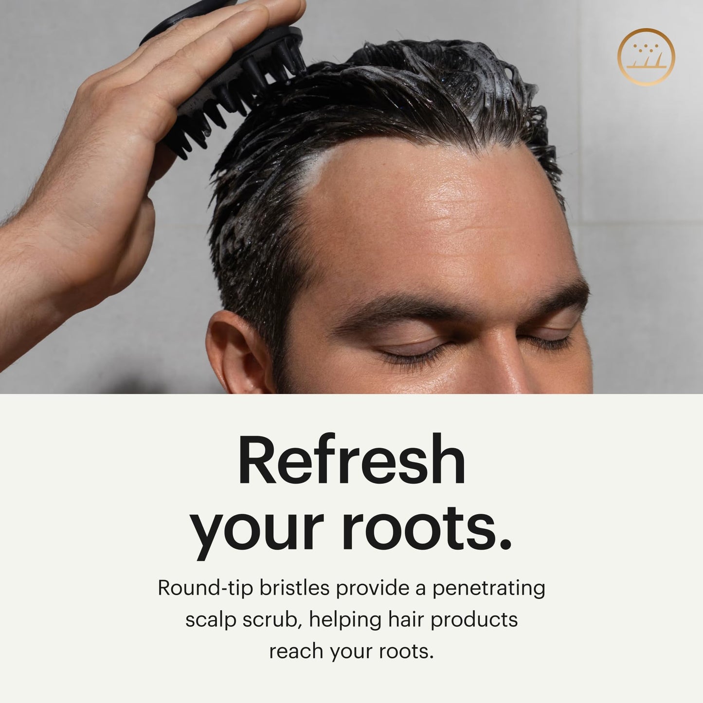 MANSCAPED® The Scalp Buffer Men’s Silicone Head Scrubber - Premium Cleansing & Exfoliating Hair Brush, Ergonomic Handheld Design for Gentle Scalp Beauty and Personal Care MANSCAPED