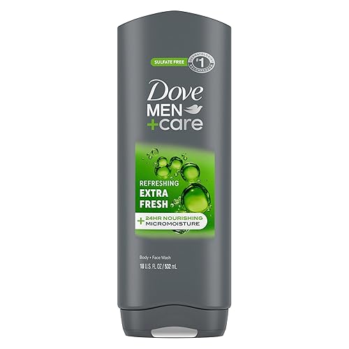Dove Men+Care Body and Face Wash Refreshing Extra Fresh Body Wash for Men with 24-Hour Nourishing Micromoisture Technology 18 oz
