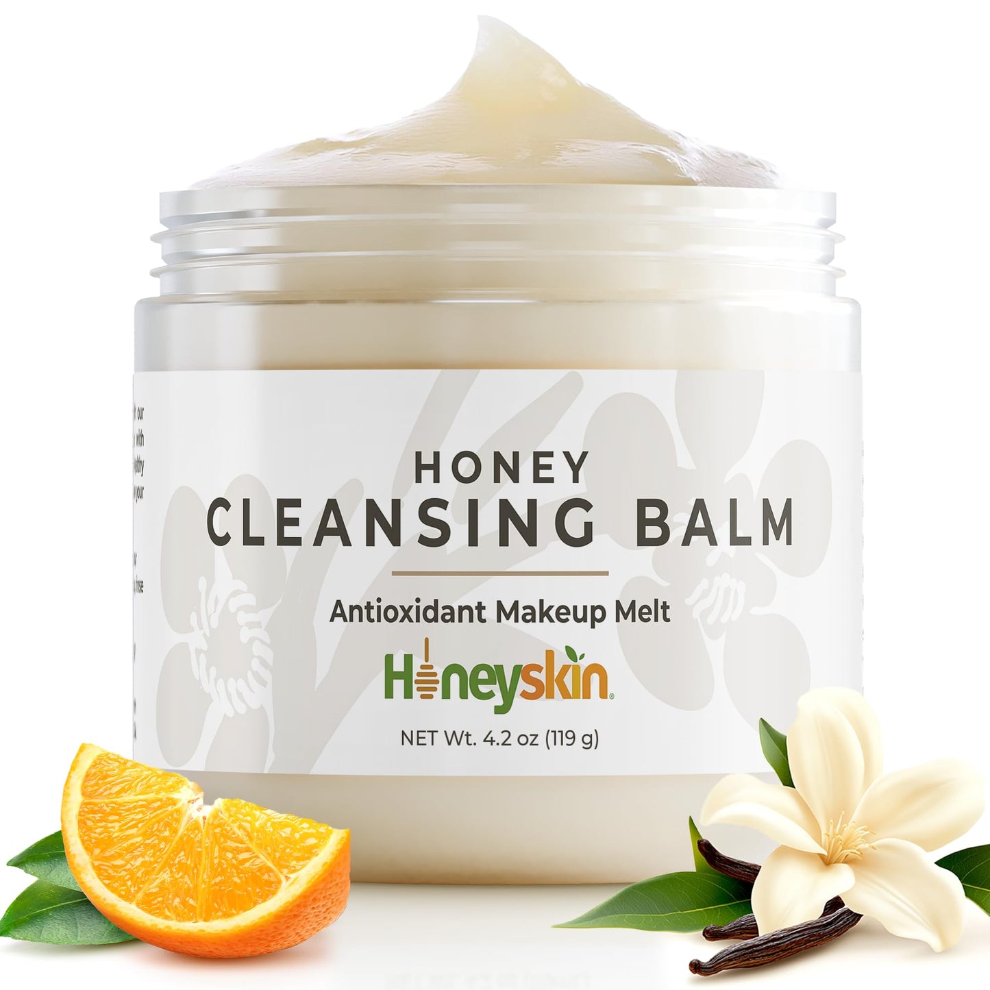 Honeyskin Honey Cleansing Balm Makeup Remover - Face and Eye Makeup Remover for Sensitive Skin Face Wash - Hydrating Facial Cleanser and Gentle