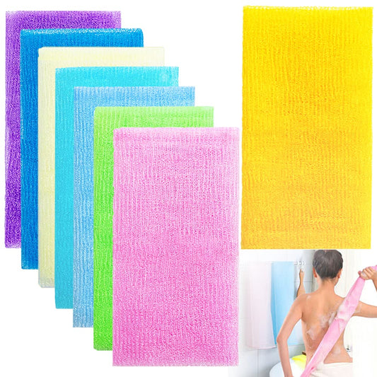 8Pcs 35 Inch Exfoliating Bath Cloth,Skin Bath Wash Towel,Nylon Shower Washcloth Body Scrubber Loofah for Women and Men Beauty & Personal Care Cshangzei