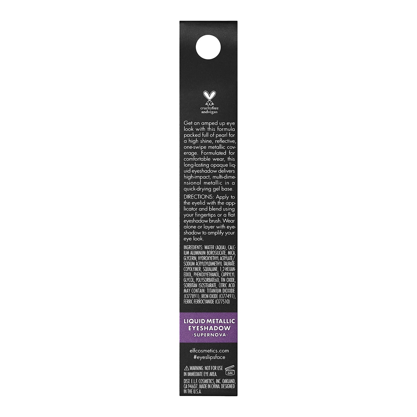 e.l.f. Liquid Metallic Eyeshadow, Gel Formula, High-Impact Multi-Dimensional Finish, One-Swipe Coverage, Supernova, 0.1 Fl Oz (3mL)