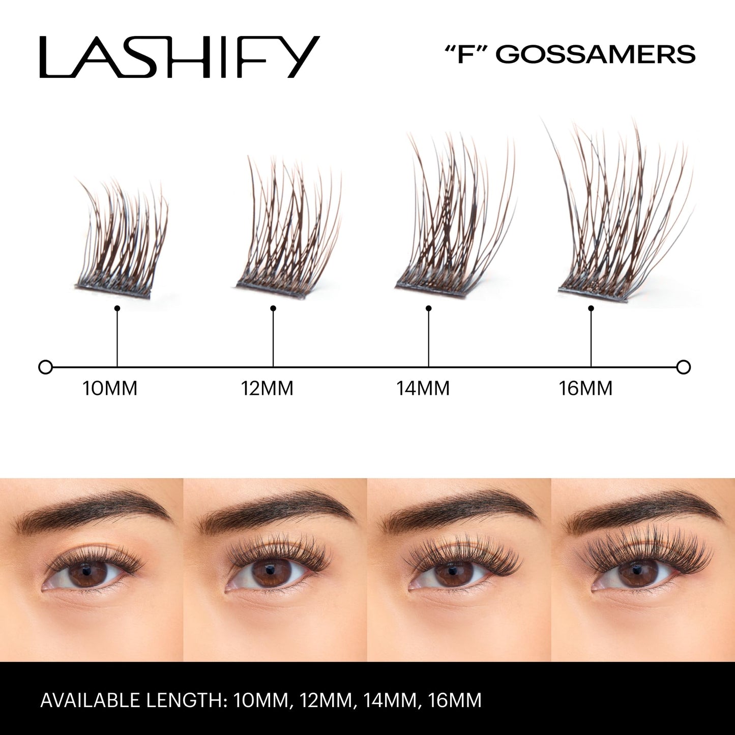 Lashify Fluffy 12mm Gossamer DIY Eyelash Extensions Refill, Truffle Color, Easy False Lashes To Add Fullness and Dimension