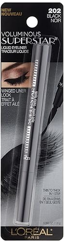 L’Oreal ParisLor Vol Superstar Liner B Size .05z Voluminous Superstar Liner 202 Black .05oz