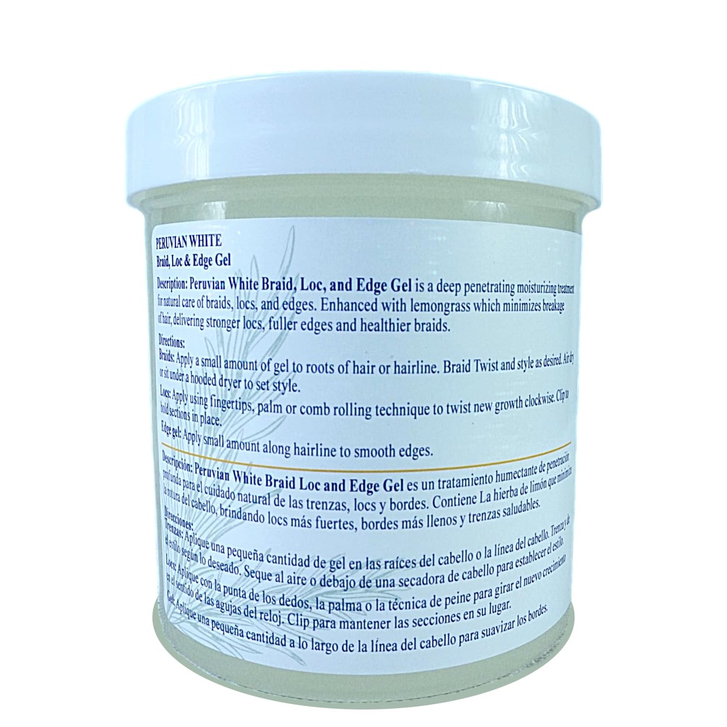 Peruvian white Braid, Loc, and Edge Gel EXTRA HOLD for Relaxed & Natural Hair, 16 oz. (Rosemary)