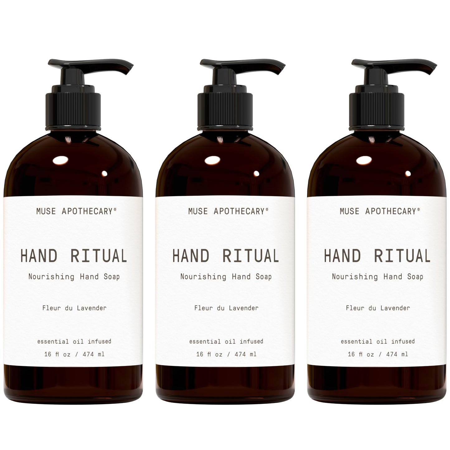 Muse Apothecary Hand Ritual - Aromatic and Nourishing Hand Soap, Infused with Natural Aromatherapy Essential Oils - USDA Certified Biobased - 16 oz