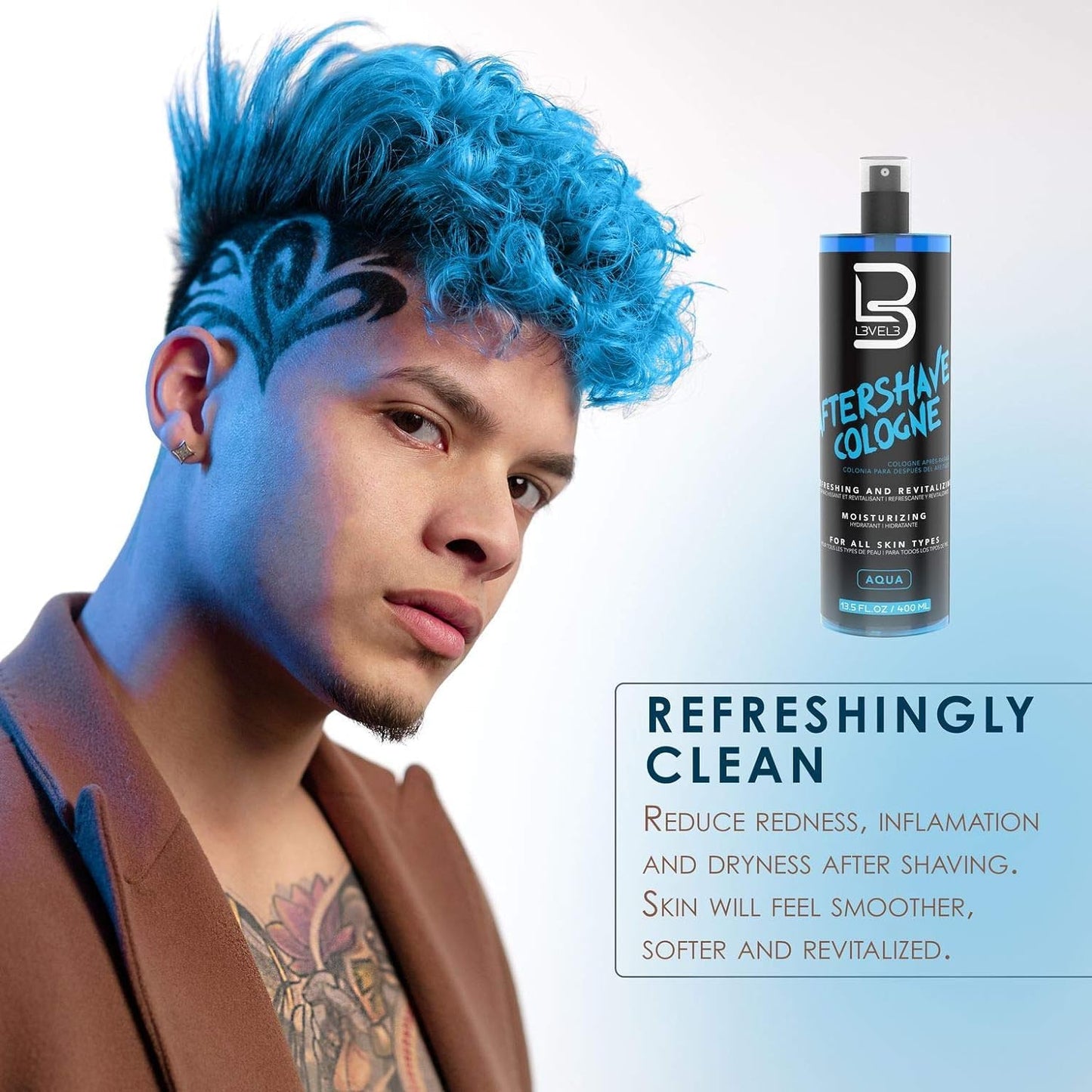 L3 Level 3 After Shave Spray Cologne - Softens Skin - Refreshes and Relieves Face and Skin - Moisturizing Formula Level Three After Shaving, Fresh