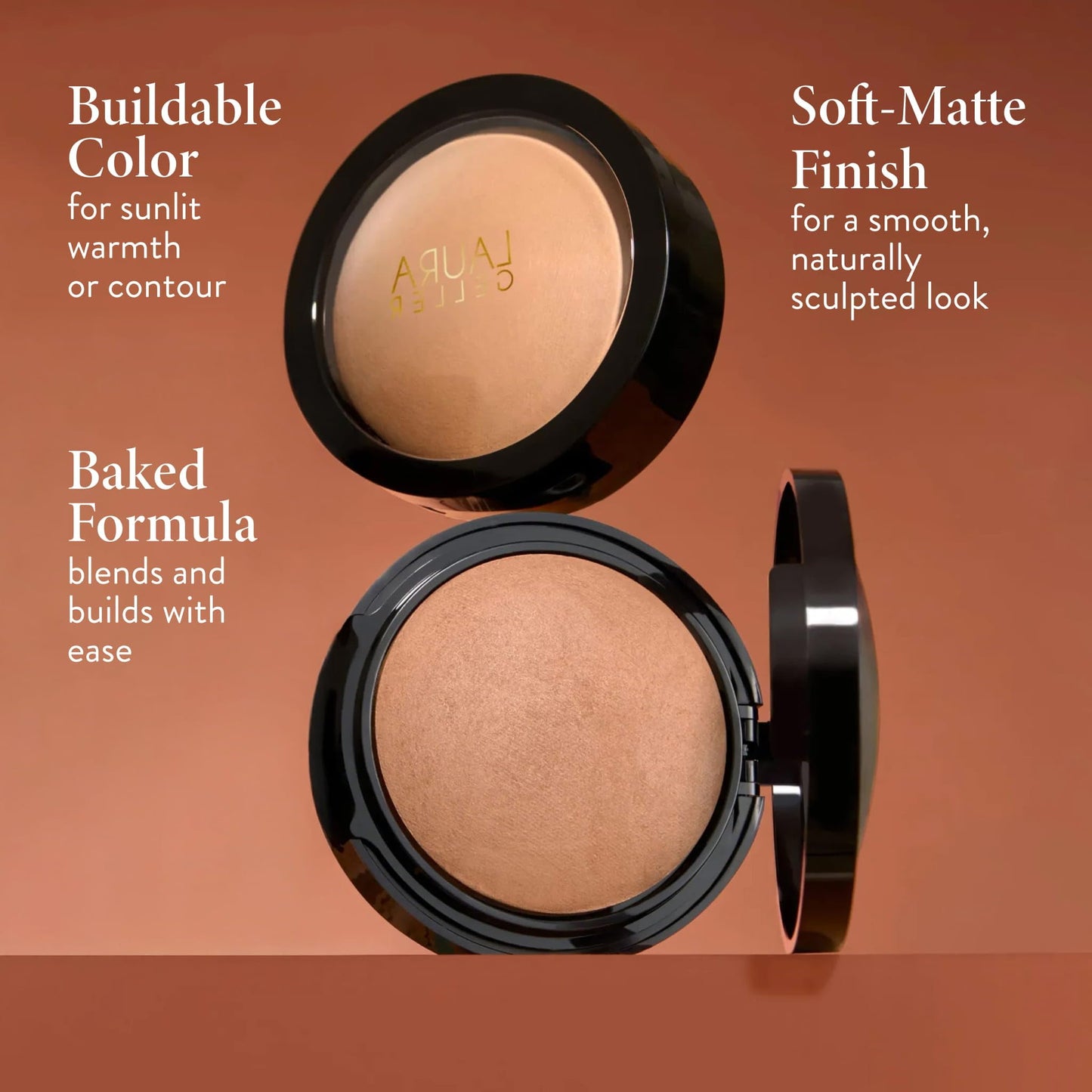 LAURA GELLER NEW YORK Double Take Baked Bronzer for Mature Skin, Fair | Matte Bronzing Powder for Natural-Looking Warmth & Soft Contour, Buildable
