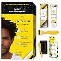Reusable Hair & Beard Dye for Black Men - Black 1.0 | Up to 5 Uses, 7 Minutes | Natural Gray Coverage, No-Drip Cream with SkinArmour® - Cleverman
