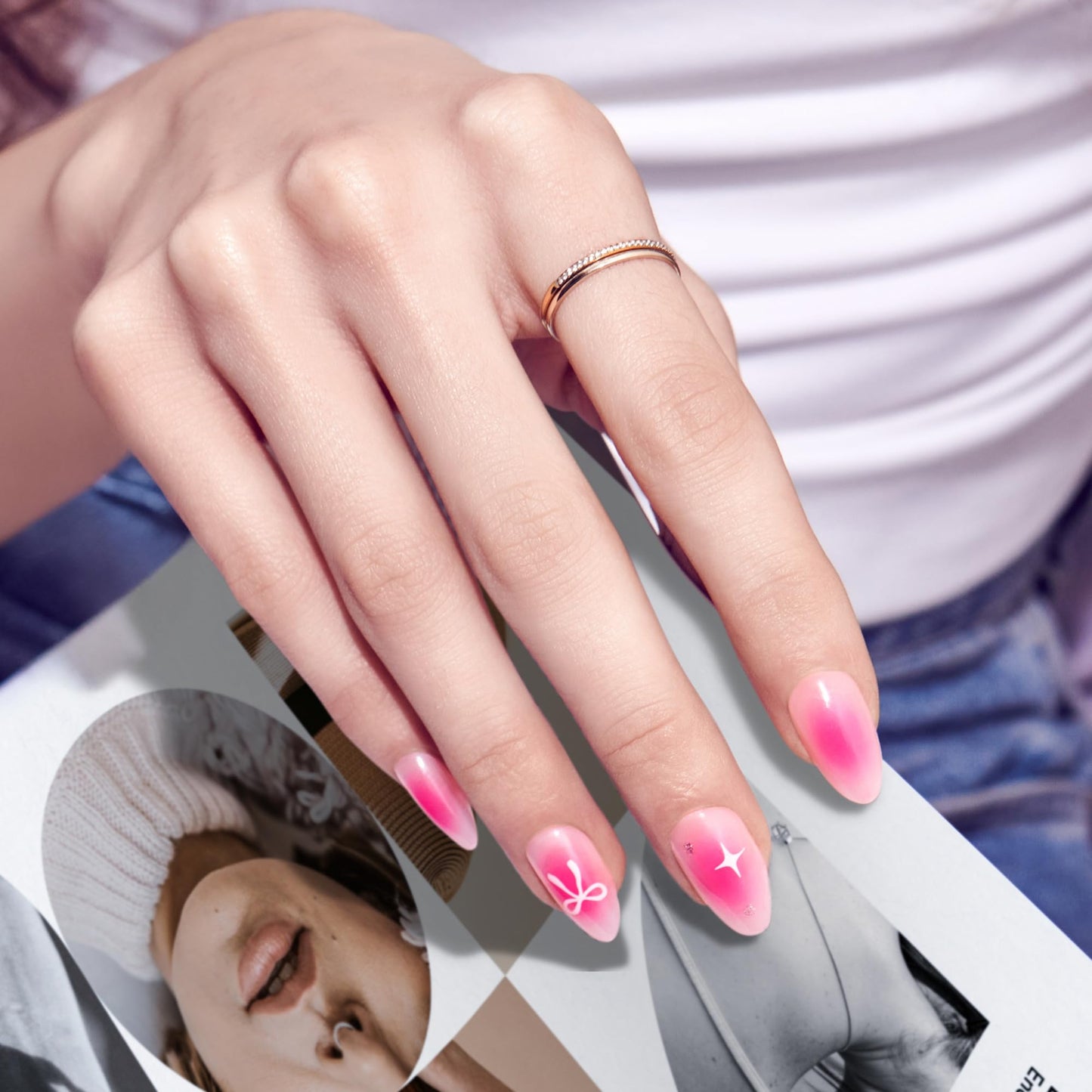 Kiss Core, Press On Nails, Nail glue included, 'My Time', Pink, Medium Size, Almond Shape, Includes 32 Nails, 2g Glue, 1 Manicure Stick, 1 Mini File Beauty & Personal Care KISS