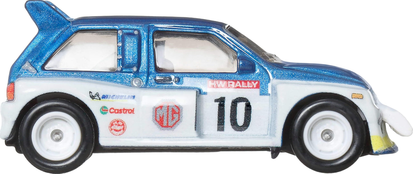 Hot Wheels Premium Car Culture Collectible Toy Car, 1:64 Scale Die-Cast '86 MG Metro 6R4, Hammer Drop Vehicle with Real Riders Tires